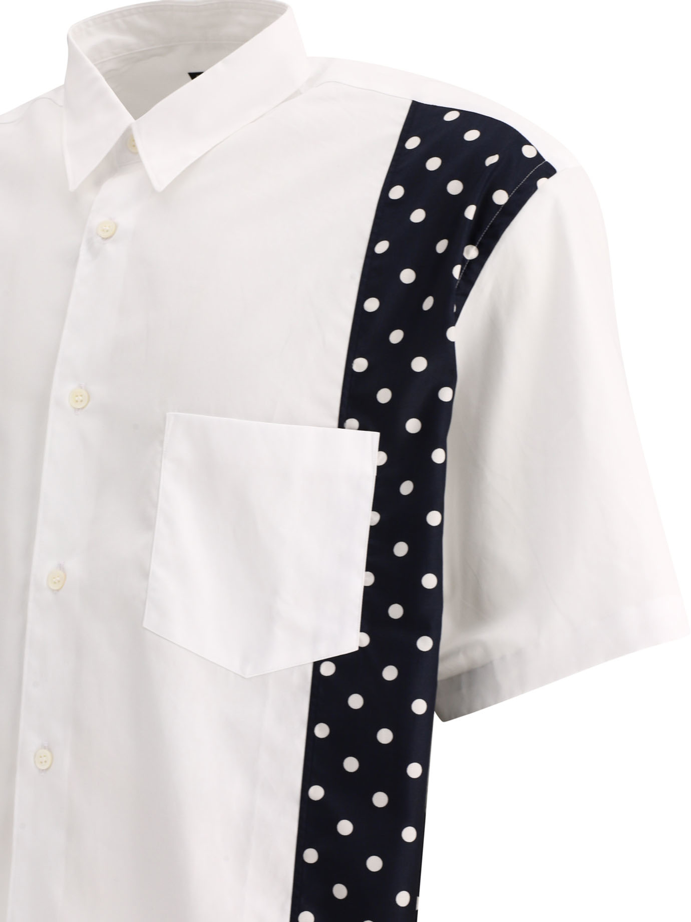 COMME DES GARçONS HOMME White Shirt with polka dots inserts